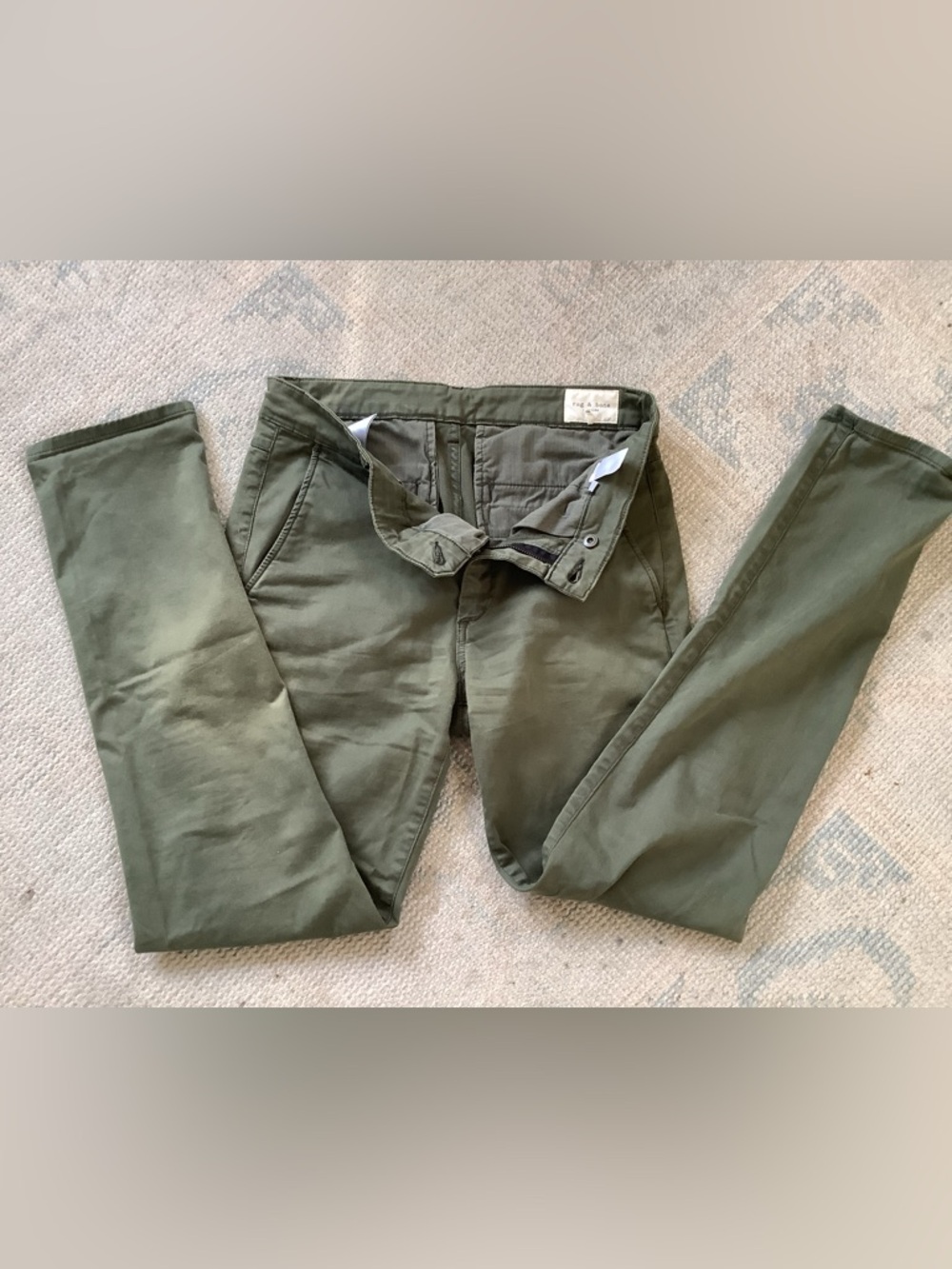 Rag & Bone Fit 2 Action Loopback Chino Pants Moss Sz 30x31